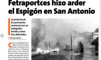 Fetraportces hizo arder espigón de San Antonio publica hoy el Líder de San Antonio.