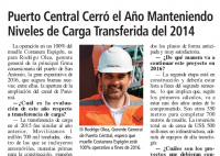 Puerto Central Cerró el Año Manteniendo Niveles de Carga Transferida del 2014.