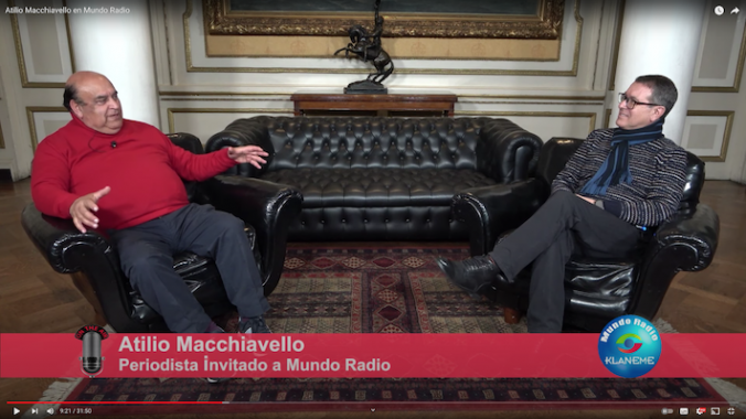 Atilio Macchiavello entrevistado por Alberto Muñoz en Mundo Radio