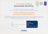 PTLA obtiene certificación internacional I-Rec de uso de 100% de energías renovables