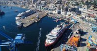 La primera recalada doble de cruceros de un total de tres se registró este martes 17 de octubre en Valparaíso.