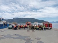 Ejercicio simula cuatro situaciones de emergencia en muelle Puerto Cisnes de Emporcha