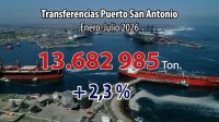 En un 2,3% crecen transferencias en puerto San Antonio entre enero y julio de 2026 respecto de igual período de 2025